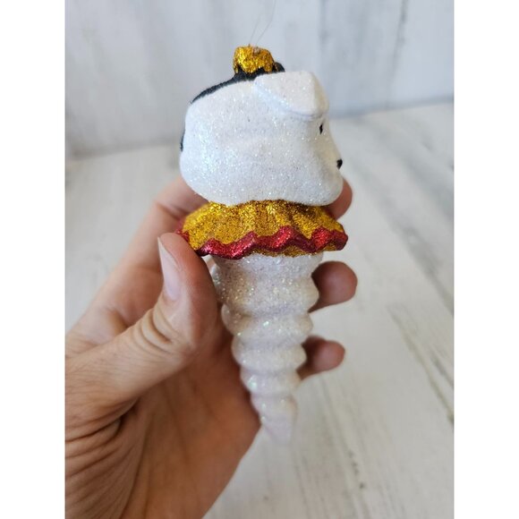 Dept 56 dog spiral icicle ornament glitter puppy bulldog jester Xmas tree - Picture 5 of 9